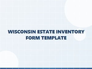 Wisconsin Estate Inventory Form Template Checklist